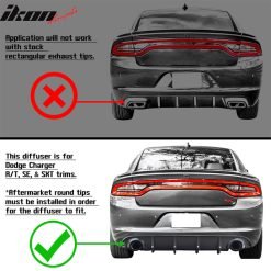 SRT Style Rear Bumper Lower Diffuser (CHARGER 15-21 SXT, RT) - immagine 3