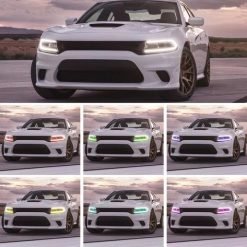 Led headlights per Dodge Charger 15-20 Vland RGB Style Dual Beam Projector Headlights Black - Image 14