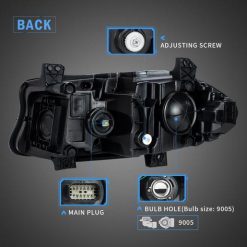 Led headlights per Dodge Charger 15-20 Vland RGB Style Dual Beam Projector Headlights Black - Image 15