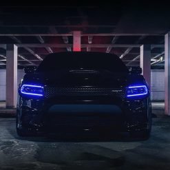 Led headlights per Dodge Charger 15-20 Vland RGB Style Dual Beam Projector Headlights Black - Image 8