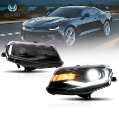 Led Headlights for Camaro 2016-2018 LT SS RS ZL LS Vland LED Dual Beam Projector Headlights Black
