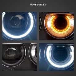 Led Headlights for Dodge Challenger 08-14 Vland Dual Beam Projector Headlights Black - Image 7