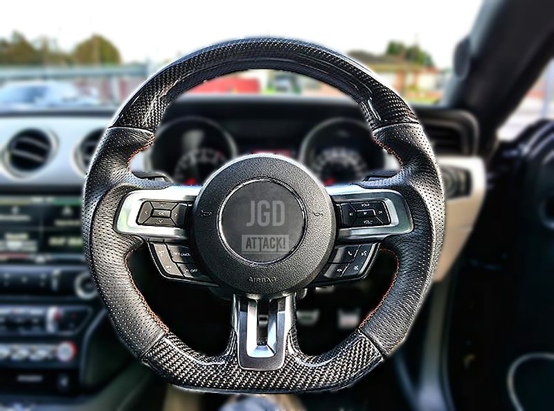 Steering Wheel - CF with Real Leather (FORD MUSTANG 2018-2021) - Image 6