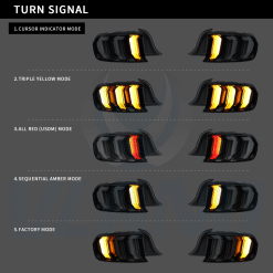 15-20 FORD MUSTANG SMOKED LED Taillight with Sequential Indicators (Can Fit For US/Euro Models) - Image 3