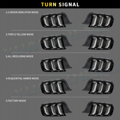 Alternative view of 15-20 FORD MUSTANG CLEAR LED Taillight with Sequential Indicators (Can Fit For US/Euro Models)