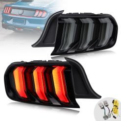 15-20 FORD MUSTANG SMOKED LED Taillight with Sequential Indicators (Can Fit For US/Euro Models)