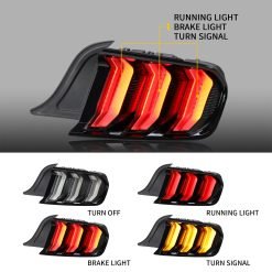 15-20 FORD MUSTANG SMOKED LED Taillight with Sequential Indicators (Can Fit For US/Euro Models) - Image 4