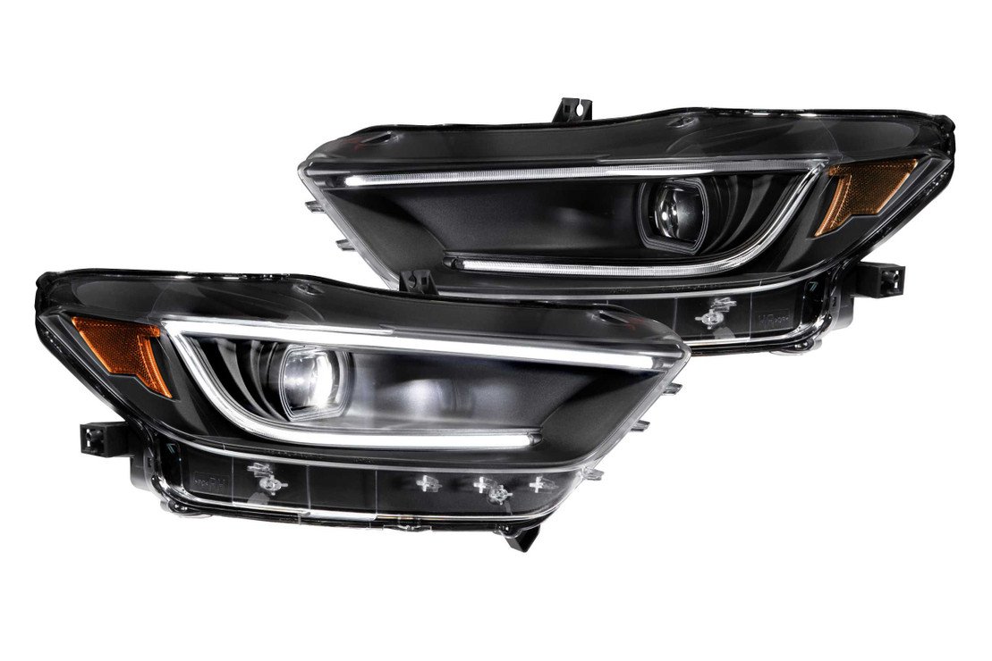 XB LED Headlights; Black Housing; Clear Lens (MUSTANG 15-17)